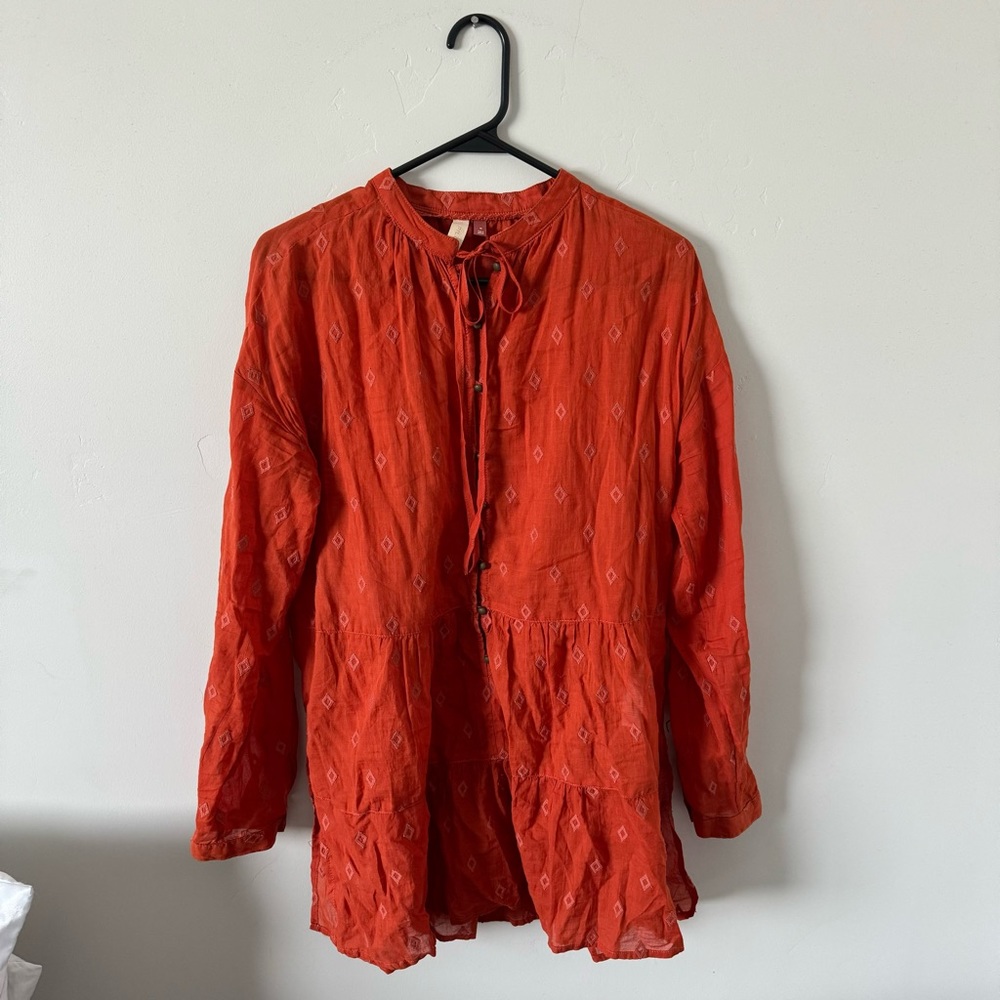 Anthropologie Orange Tunic